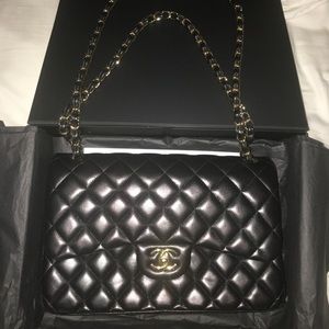 Chanel Quilted Lambskin Jumbo Flap Bag